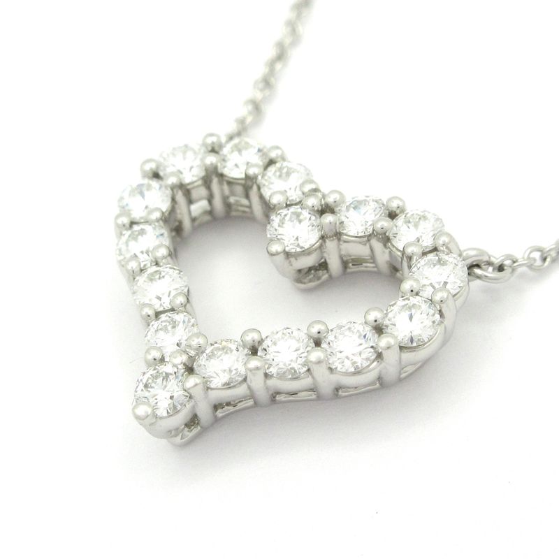 Tiffany & Co Necklace Sentimental Heart Pt950 X 16P Diamonds