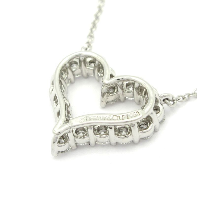 Tiffany & Co Necklace Sentimental Heart Pt950 X 16P Diamonds