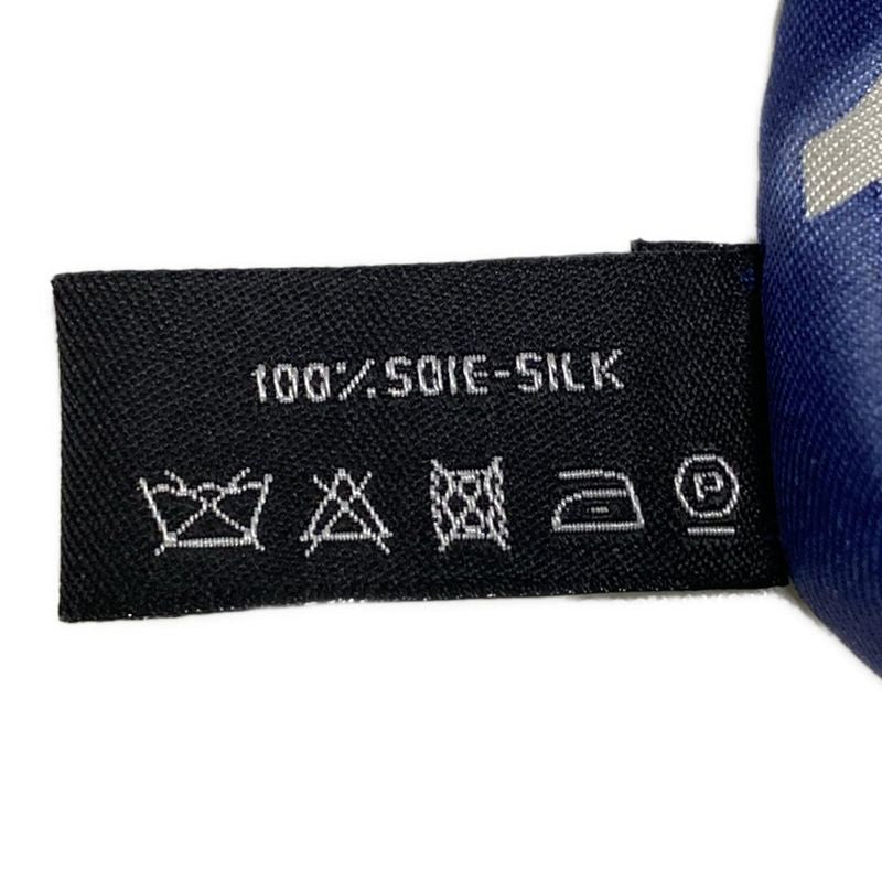 Chanel Scarf - Dark Navy And Ivory Ribbon Scarf / Coco Mark / Heart / Flower