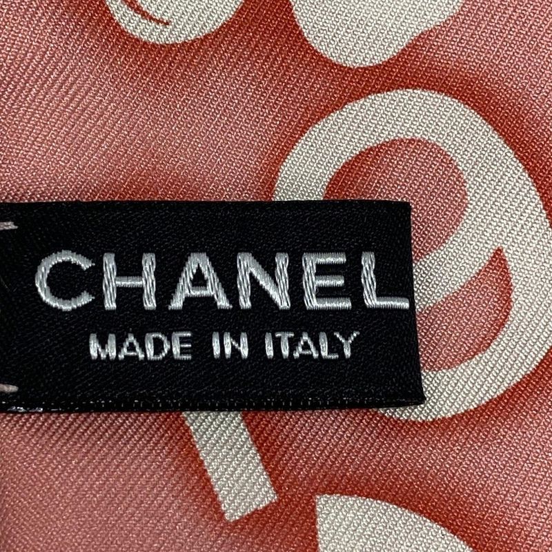 Chanel Scarf - Light Pink And Ivory Ribbon Scarf / Heart / Flower / Coco Mark