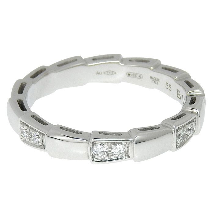 Bvlgari Bulgari Serpenti Viper Diamond Ring 18K White Gold 750 White Gold