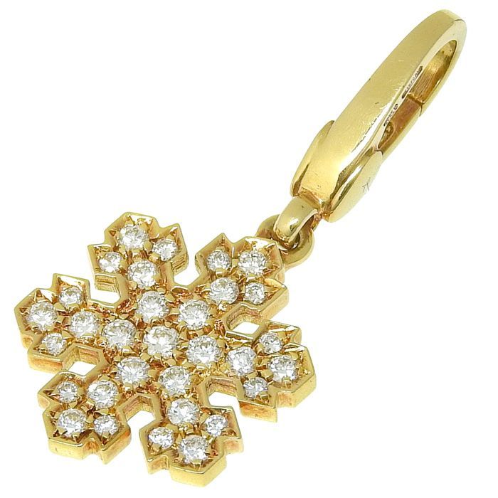 Bvlgari Bulgari Snowflake Charm 18K Yellow Gold 750 Yellow Gold Diamond Pendant
