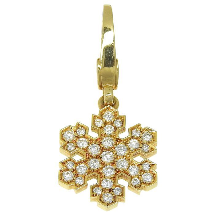 Bvlgari Bulgari Snowflake Charm 18K Yellow Gold 750 Yellow Gold Diamond Pendant