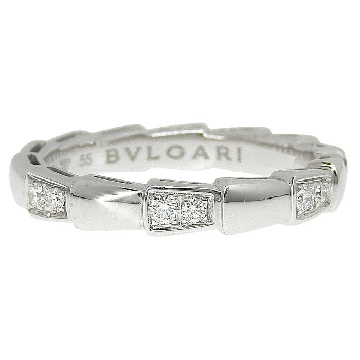 Bvlgari Bulgari Serpenti Viper Diamond Ring 18K White Gold 750 White Gold