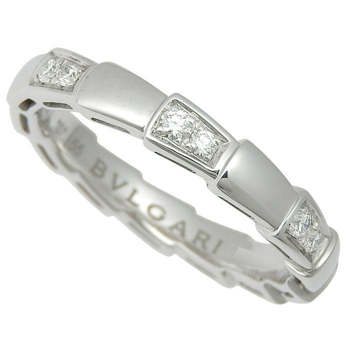Bvlgari Bulgari Serpenti Viper Diamond Ring 18K White Gold 750 White Gold