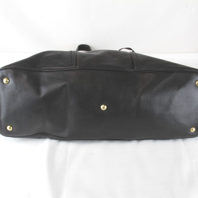 Saint Laurent Gold Hardware Tote Bag Leather Black