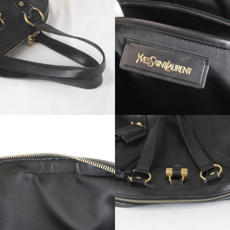 Saint Laurent Gold Hardware Tote Bag Leather Black