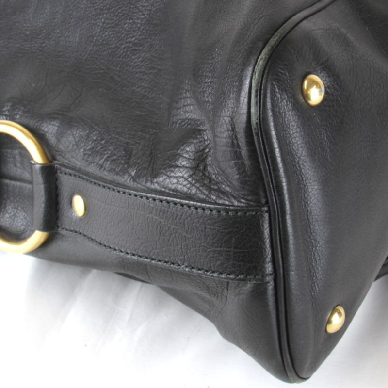 Saint Laurent Gold Hardware Tote Bag Leather Black