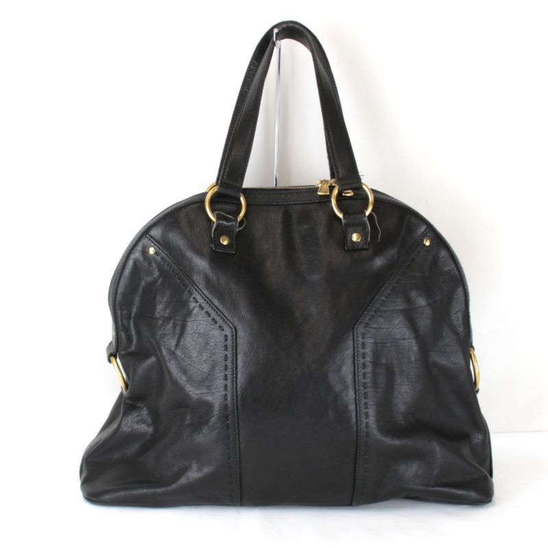 Saint Laurent Gold Hardware Tote Bag Leather Black
