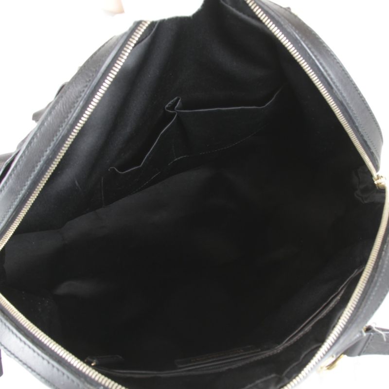 Saint Laurent Gold Hardware Tote Bag Leather Black