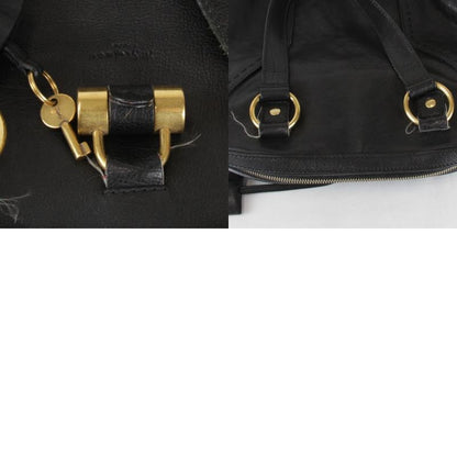Saint Laurent Gold Hardware Tote Bag Leather Black