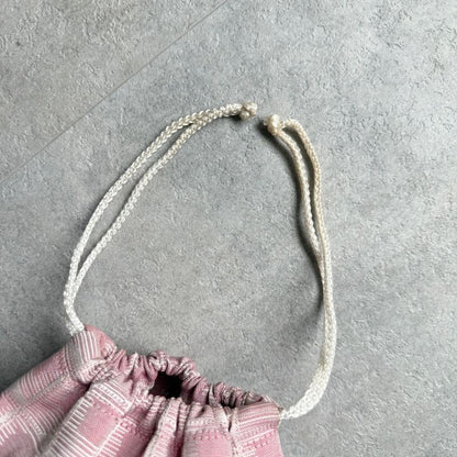 Chanel Draw String Pouch New Travel Line Nylon Pink Draw String Bag Handbag