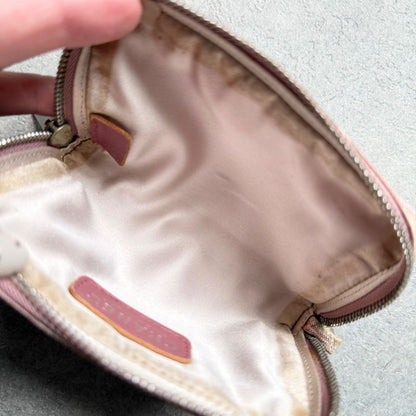 Chanel New Travel Line Coin Case with Key Ring Mini Pouch Canvas Pink Coco