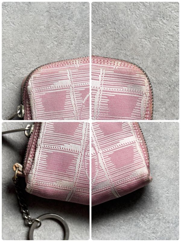 Chanel New Travel Line Coin Case with Key Ring Mini Pouch Canvas Pink Coco