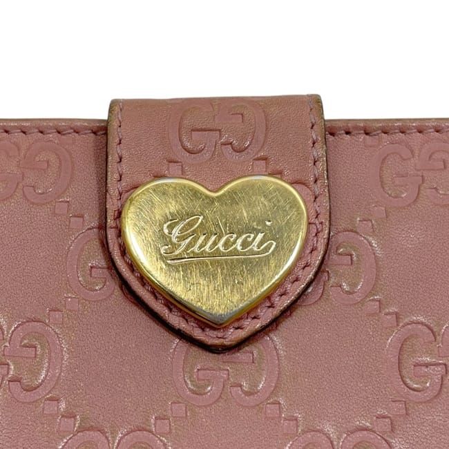 Gucci Bifold Long Wallet Pink Cima 203550 Wallet Leather Preowned
