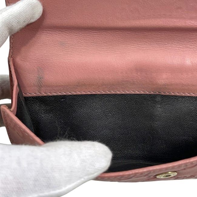 Gucci Bifold Long Wallet Pink Cima 203550 Wallet Leather Preowned