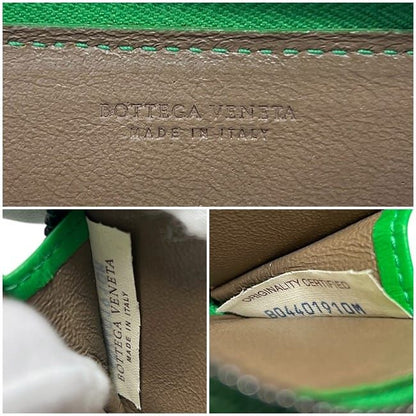 Bottega Veneta Coin Case Green Intrecciato Coin Purse Leather