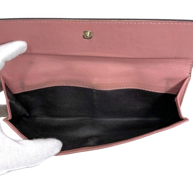 Gucci Bifold Long Wallet Pink Cima 203550 Wallet Leather Preowned