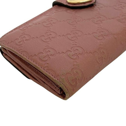 Gucci Bifold Long Wallet Pink Cima 203550 Wallet Leather Preowned