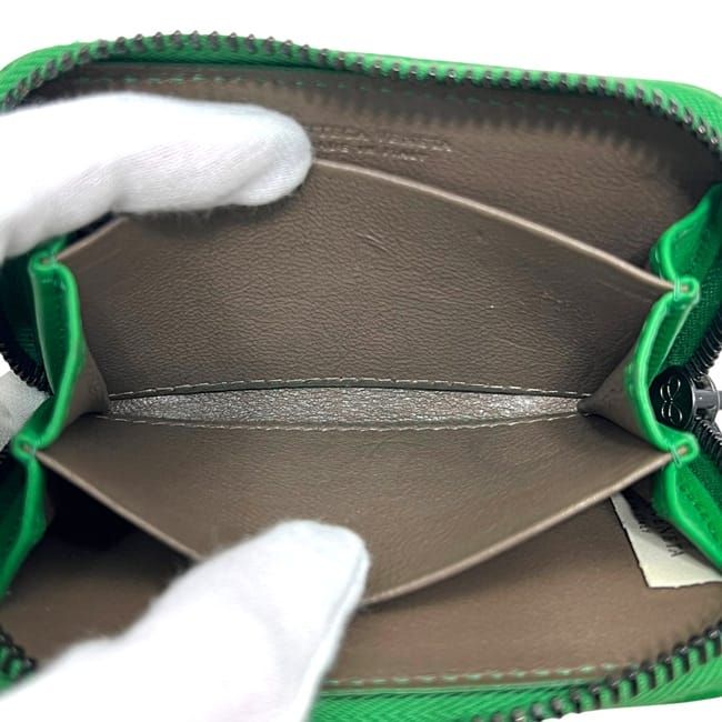 Bottega Veneta Coin Case Green Intrecciato Coin Purse Leather