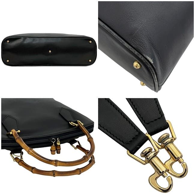 Gucci 2 Way Bag Black 000 3780 0289 Excellent Condition Leather