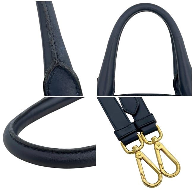 Prada 2way Tote Bag Navy Bn1713 Excellent Condition Preowned Leather