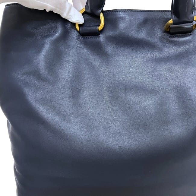 Prada 2way Tote Bag Navy Bn1713 Excellent Condition Preowned Leather