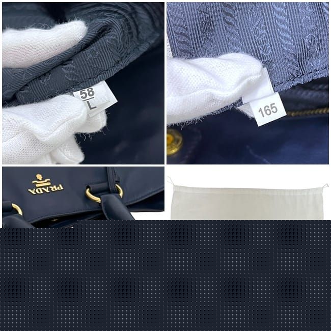 Prada 2way Tote Bag Navy Bn1713 Excellent Condition Preowned Leather