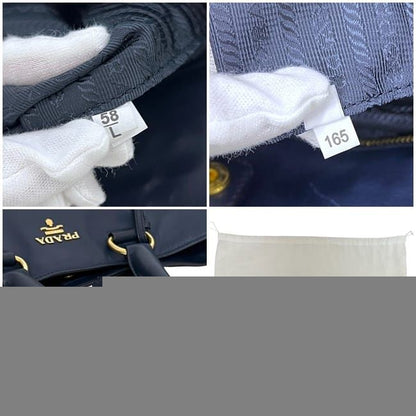 Prada 2way Tote Bag Navy Bn1713 Excellent Condition Preowned Leather