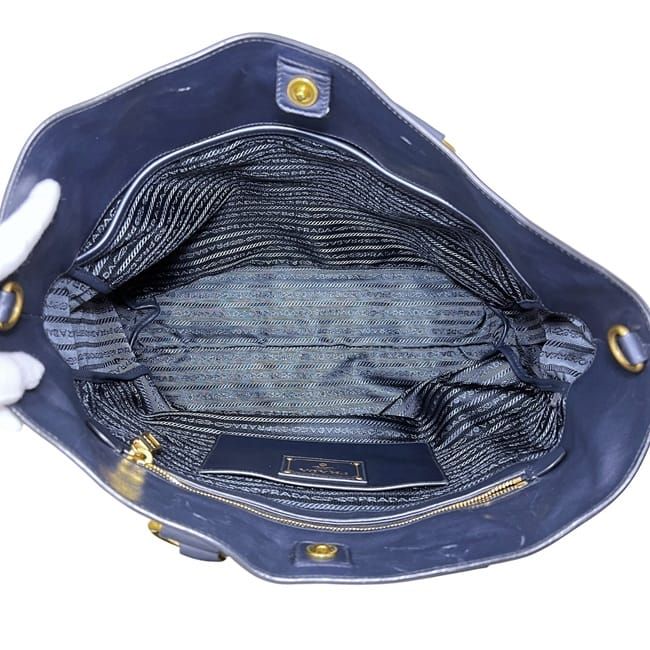 Prada 2way Tote Bag Navy Bn1713 Excellent Condition Preowned Leather