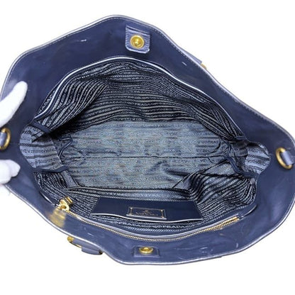 Prada 2way Tote Bag Navy Bn1713 Excellent Condition Preowned Leather