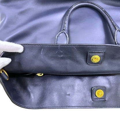 Prada 2way Tote Bag Navy Bn1713 Excellent Condition Preowned Leather