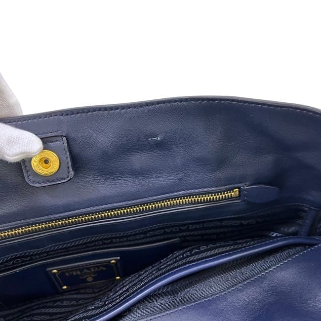 Prada 2way Tote Bag Navy Bn1713 Excellent Condition Preowned Leather