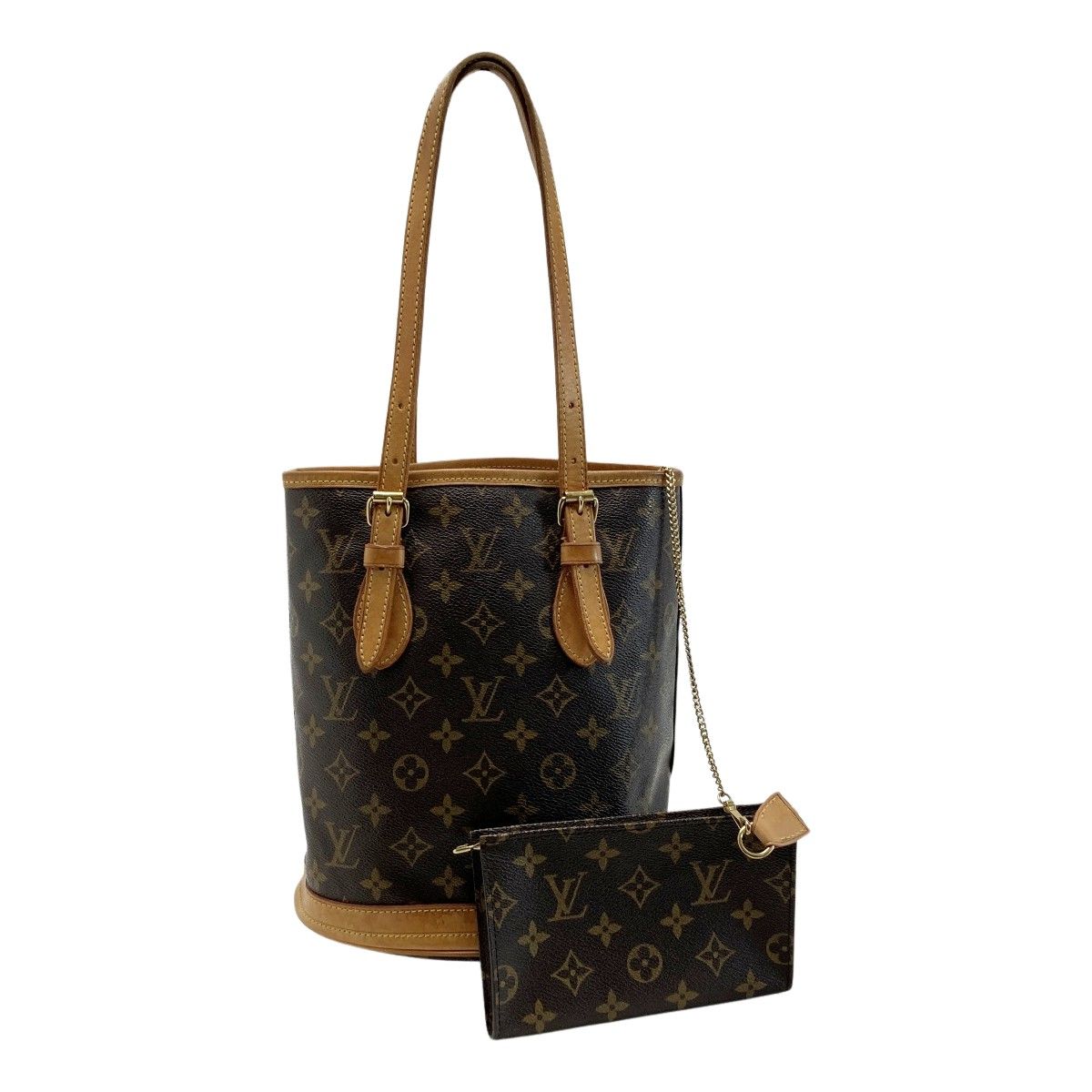 Louis Vuitton Monogram Petit Baguette Tote Bag M42238 Shoulder Bag with Pouch