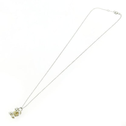 Tiffany & Co Silver Gold Signature Cross Necklace 4.9g 925 750 Engraved 499135