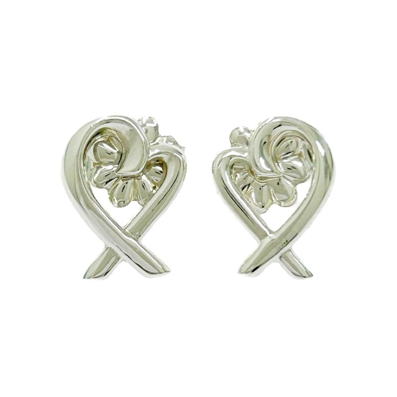 Tiffany & Co Silver Paloma Picasso Loving Heart Earrings 1.4g 925 Engraved