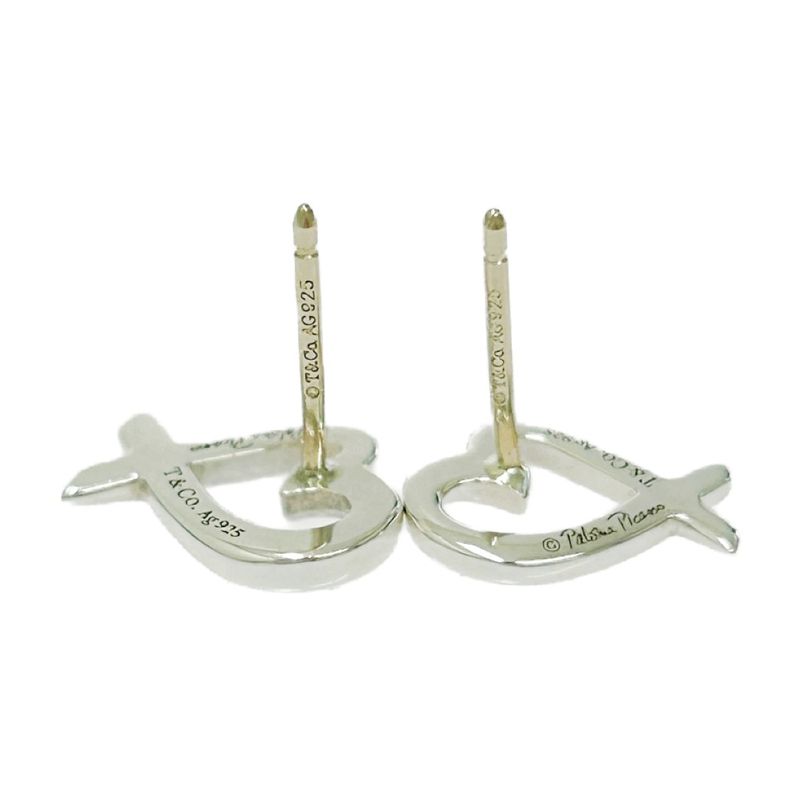 Tiffany & Co Silver Paloma Picasso Loving Heart Earrings 1.4g 925 Engraved