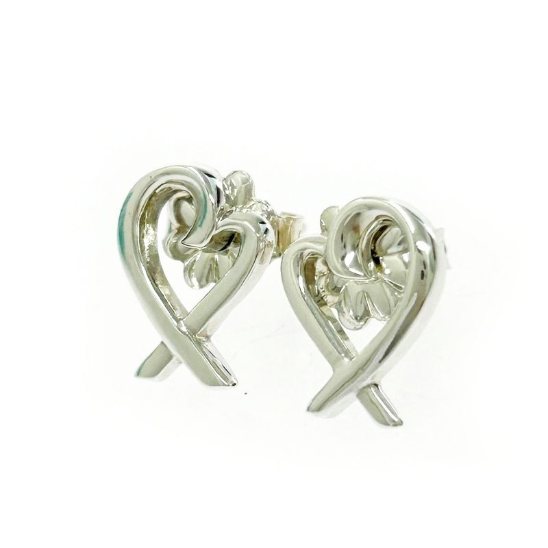 Tiffany & Co Silver Paloma Picasso Loving Heart Earrings 1.4g 925 Engraved
