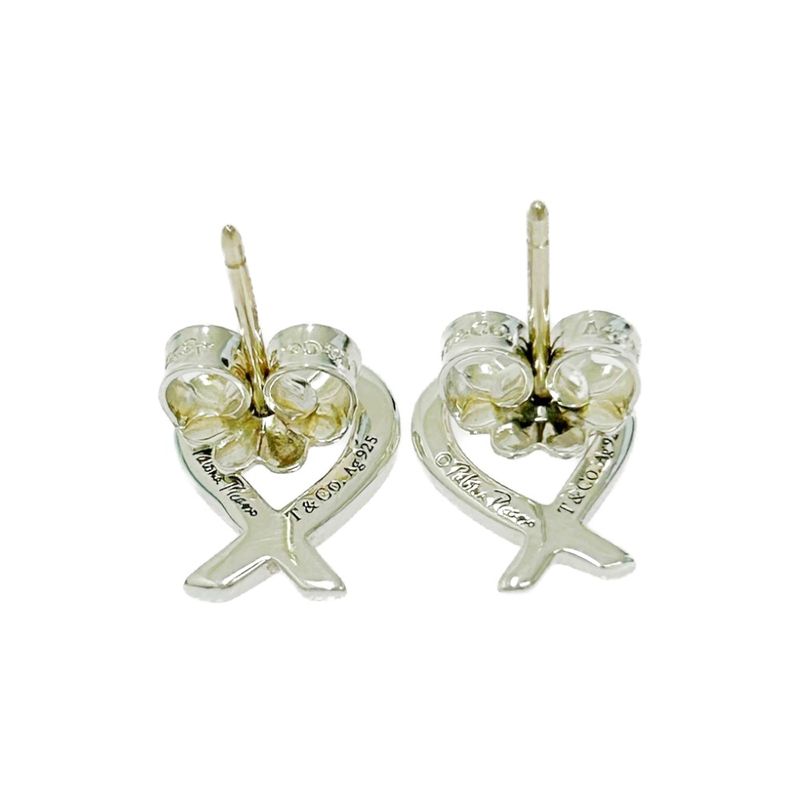 Tiffany & Co Silver Paloma Picasso Loving Heart Earrings 1.4g 925 Engraved