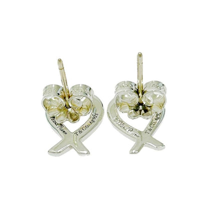 Tiffany & Co Silver Paloma Picasso Loving Heart Earrings 1.4g 925 Engraved