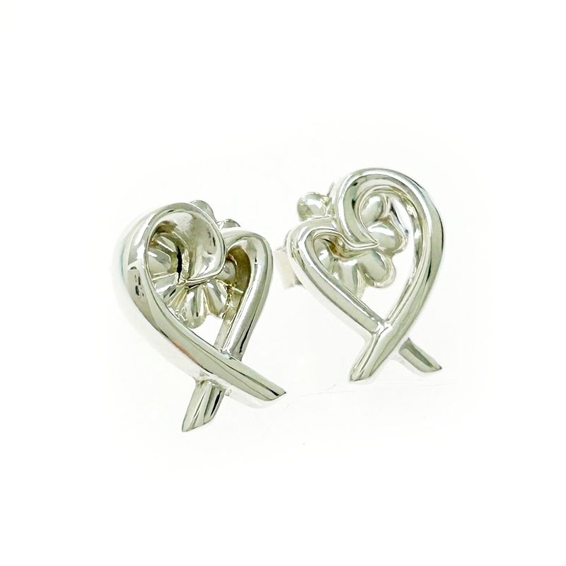 Tiffany & Co Silver Paloma Picasso Loving Heart Earrings 1.4g 925 Engraved