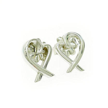 Tiffany & Co Silver Paloma Picasso Loving Heart Earrings 1.4g 925 Engraved