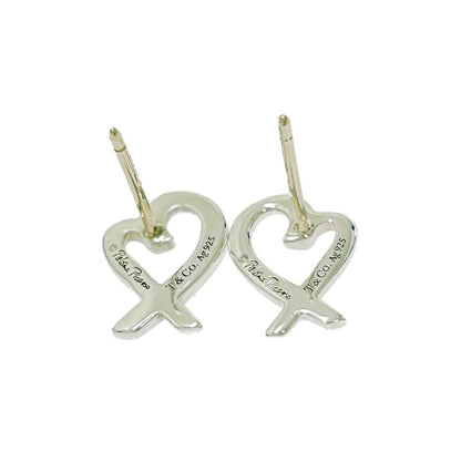 Tiffany & Co Silver Paloma Picasso Loving Heart Earrings 1.4g 925 Engraved