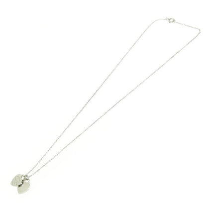 Tiffany & Co Silver Return to Mini Double Heart Necklace 3.0g 925 Engraved