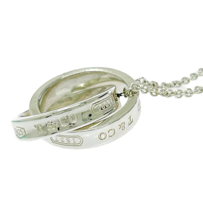 Tiffany & Co Silver 1837 Interlocking Circle Necklace 10.5g 925 Engraved 499010