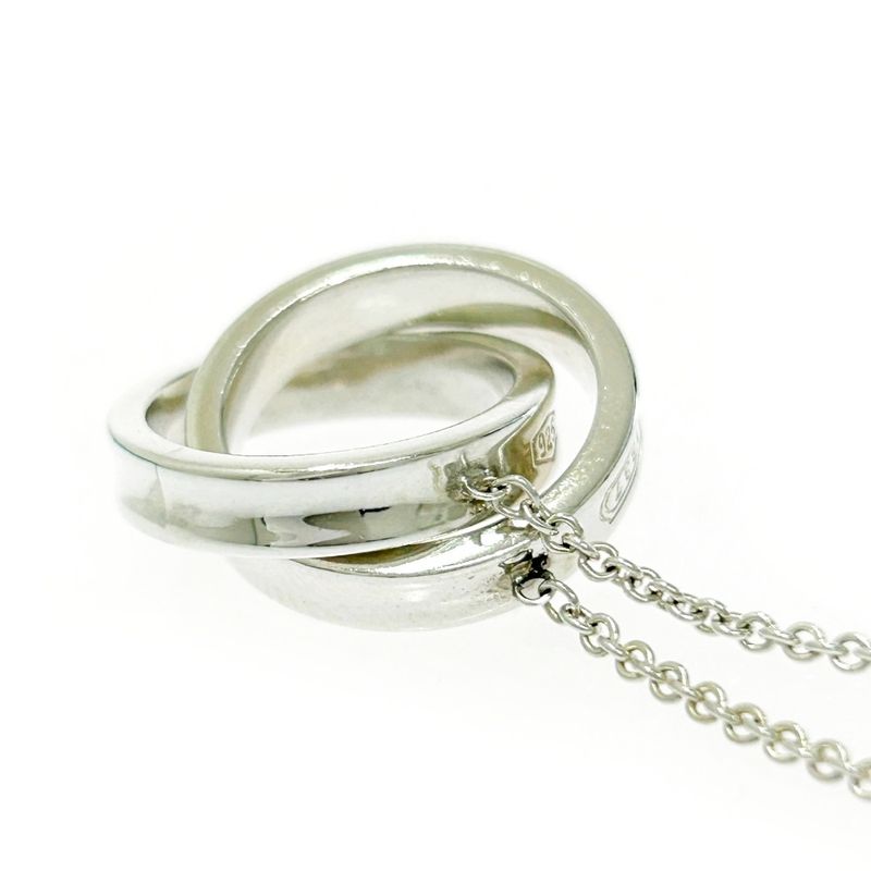 Tiffany & Co Silver 1837 Interlocking Circle Necklace 10.5g 925 Engraved 499010