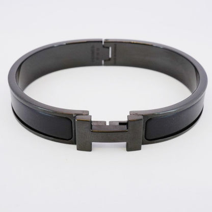 Hermes Bangle Click Clack PM Metal Black Men's