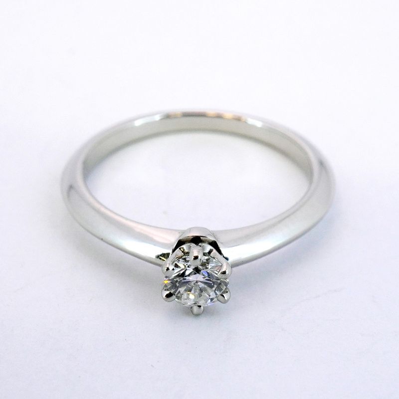 Tiffany & Co Ring Solitaire 1PD Pt950 Platinum Diamond 025ct 105 Ladies