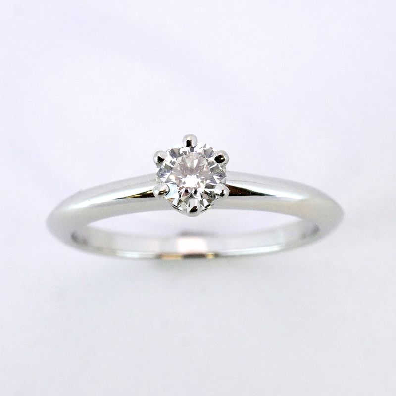 Tiffany & Co Ring Solitaire 1PD Pt950 Platinum Diamond 025ct 105 Ladies