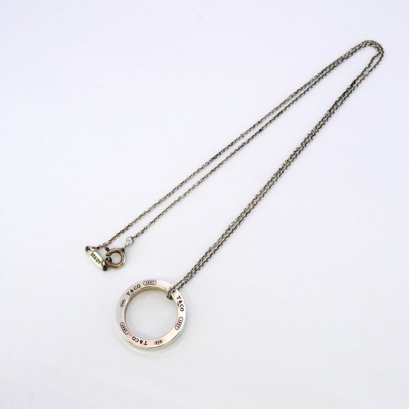 Tiffany & Co Necklace 1837 Round Shape Circle 925 Silver Ladies